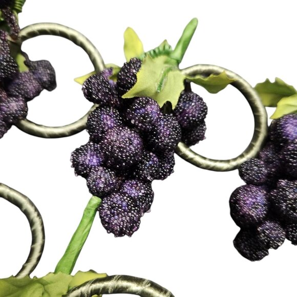 Pier 1 Imports Grape Napkin Ring Holders Set Lot Of 8 Sugar Fruit Vintage - Picture 6 of 7